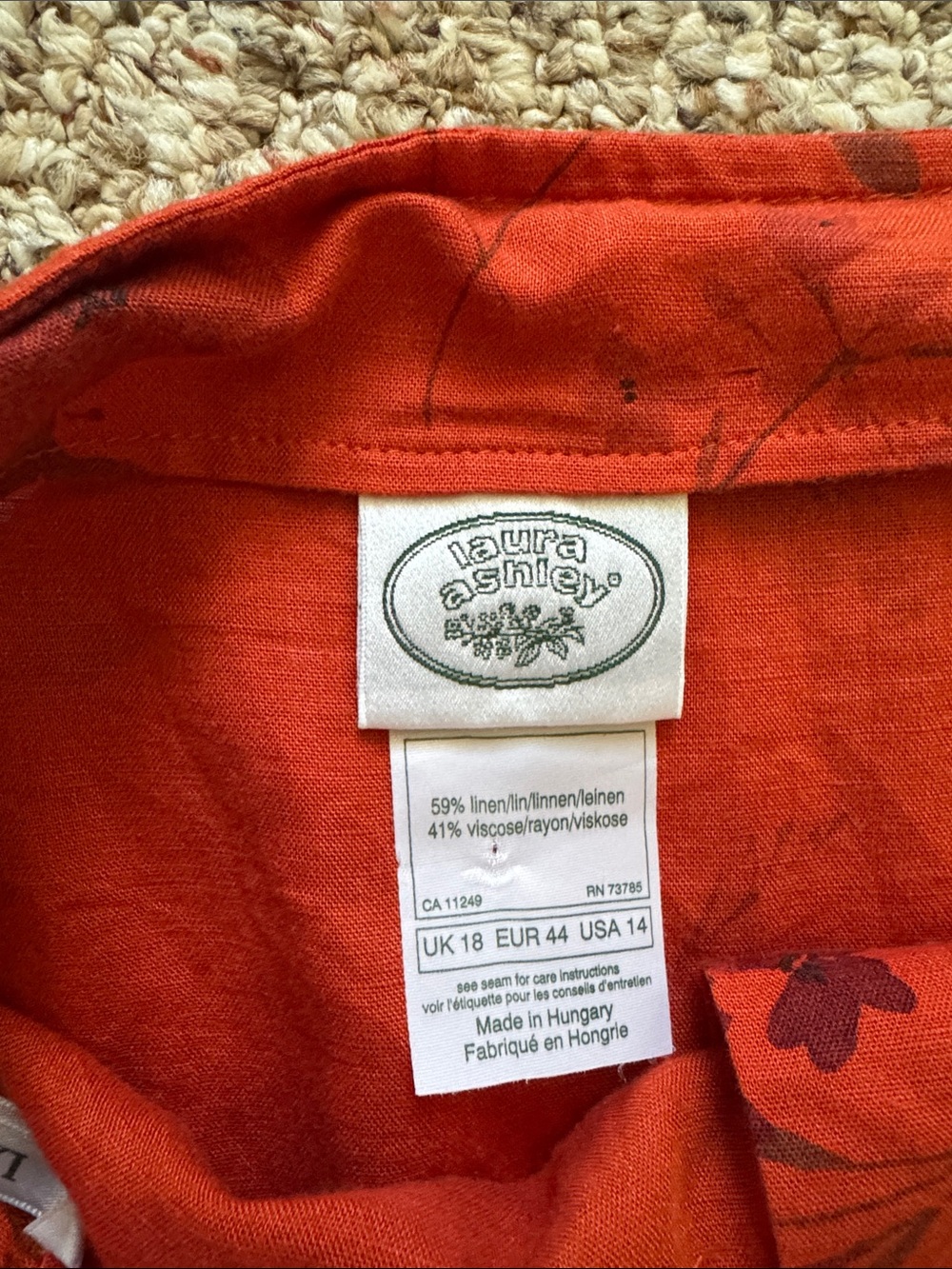 Vintage Whimsigoth Style Laura Ashley Red Floral Midi Skirt - Picture 3 of 3